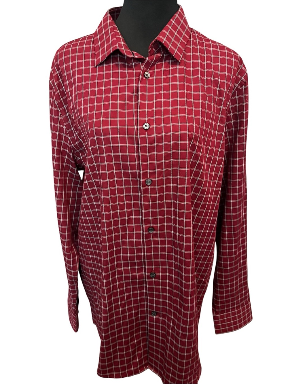 Banana Republic Men's Red Check Button-Up Shirt